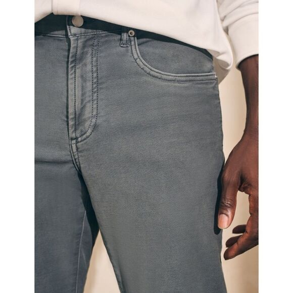 FAHERTY Men's Stretch Terry Jeans Sz 40 NWOT Slate Gray Slim Straight Leg - Picture 5 of 12